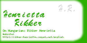 henrietta rikker business card